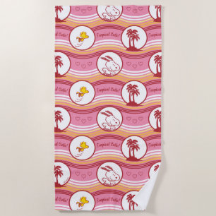 Peanuts Snoopy & Woodstock Tropische Cutie Strandlaken