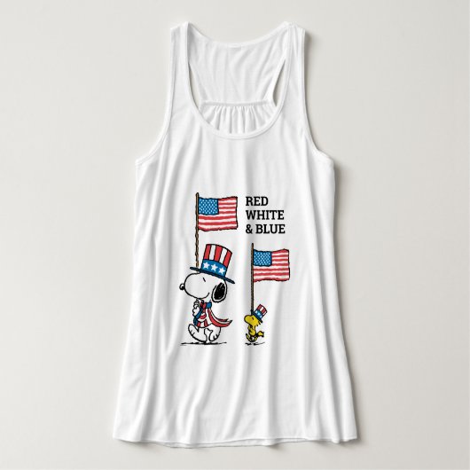 Peanuts | Snoopy & Woodstock Uncle Sams Tanktop (Design voorkant)