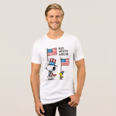 Peanuts | Snoopy & Woodstock Uncle Sams Tri-Blend Shirt (Voorkant volledig)