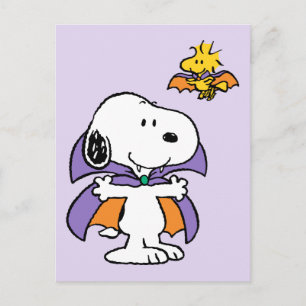 Peanuts Snoopy Woodstock Vampier Halloween Briefkaart