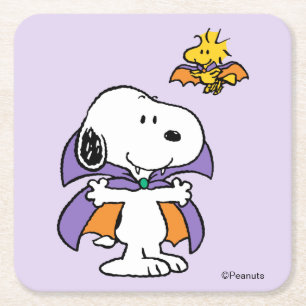 Peanuts Snoopy Woodstock Vampier Halloween Kartonnen Onderzetters