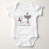 Peanuts | Snoopy & Woodstock Versierd Vogelbad Romper (Voorkant)