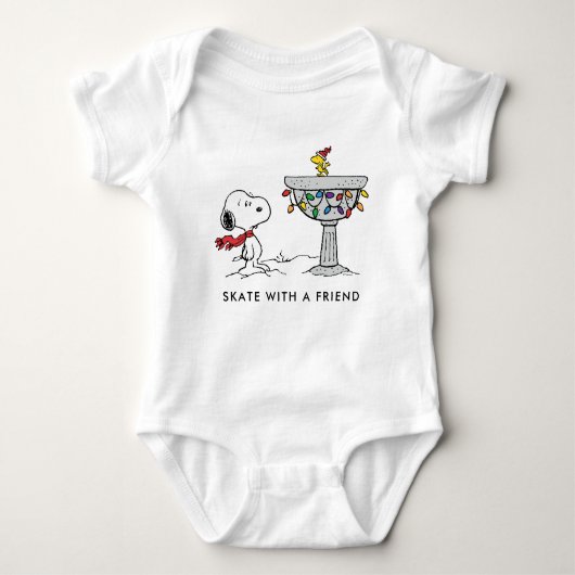 Peanuts | Snoopy & Woodstock Versierd Vogelbad Romper (Voorkant)
