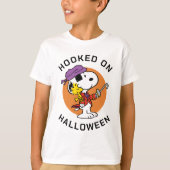 Peanuts | Snoopy & Woodstock Verslaafd aan Hallowe T-shirt (Voorkant)