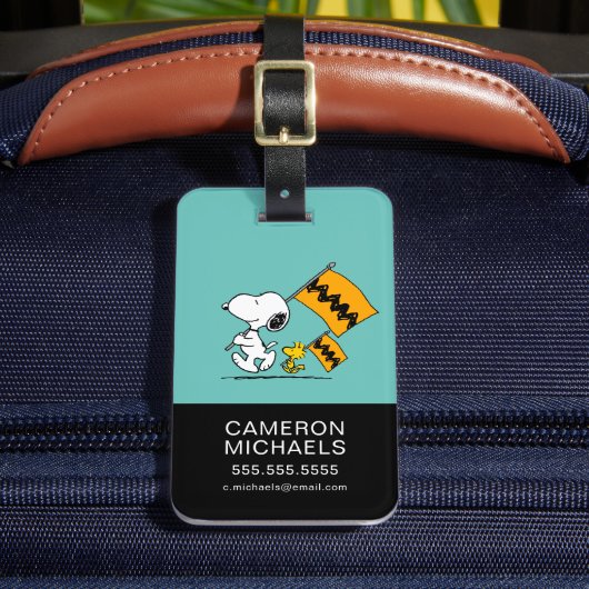 Peanuts | Snoopy & Woodstock Vlaggen Bagagelabel (Voorkant Insitu 2)