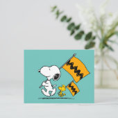 Peanuts | Snoopy & Woodstock Vlaggen Briefkaart (Staand voorkant)