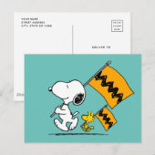 Peanuts | Snoopy & Woodstock Vlaggen Briefkaart (Voorkant / Achterkant)
