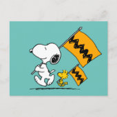 Peanuts | Snoopy & Woodstock Vlaggen Briefkaart (Voorkant)