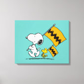 Peanuts | Snoopy & Woodstock Vlaggen Canvas Afdruk (Voorkant)