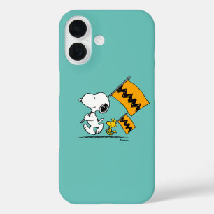 Peanuts Snoopy & Woodstock Vlaggen iPhone 16 Hoesje