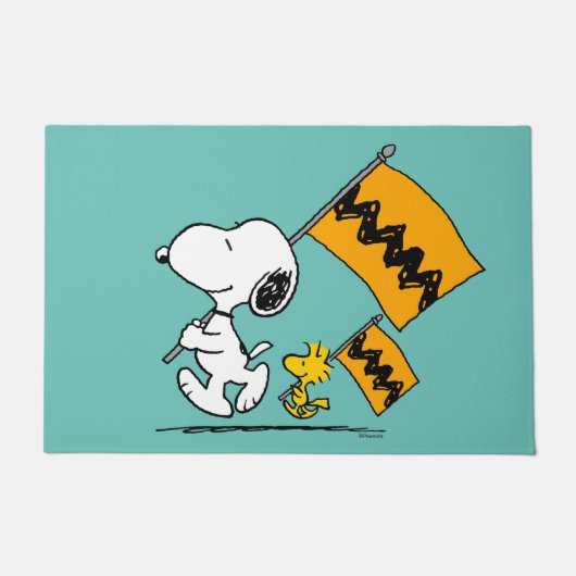 Peanuts | Snoopy & Woodstock Vlaggen Deurmat (Voorkant)
