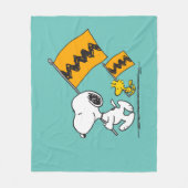 Peanuts | Snoopy & Woodstock Vlaggen Fleece Deken (Voorkant)