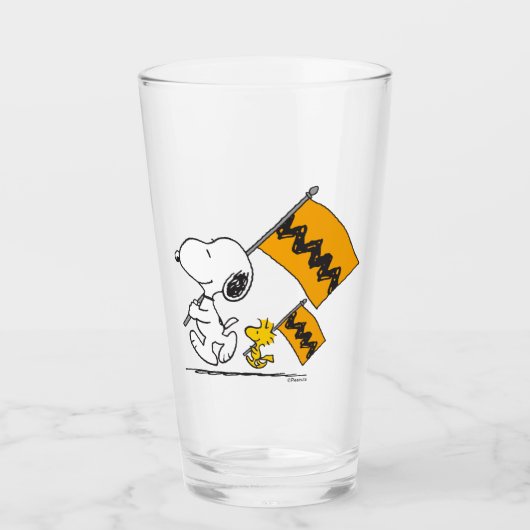Peanuts | Snoopy & Woodstock Vlaggen Glas (Voorkant)