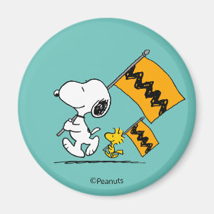 Peanuts   Snoopy & Woodstock Vlaggen Magneet