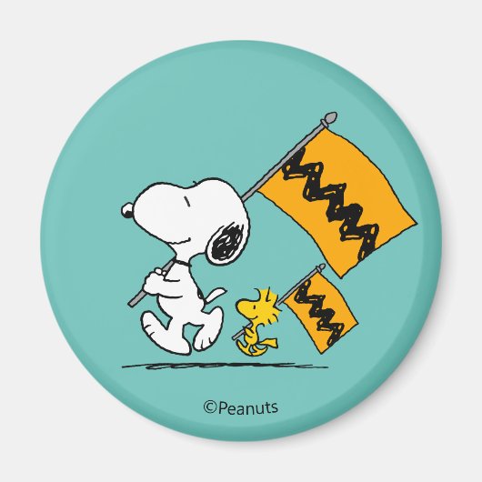 Peanuts | Snoopy & Woodstock Vlaggen Magneet (Voorkant)