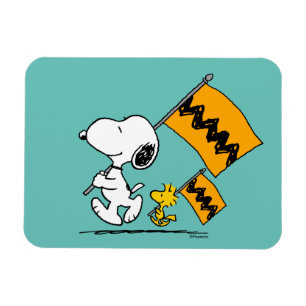 Peanuts   Snoopy & Woodstock Vlaggen Magneet