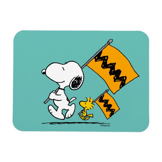 Peanuts | Snoopy & Woodstock Vlaggen Magneet (Horizontaal)