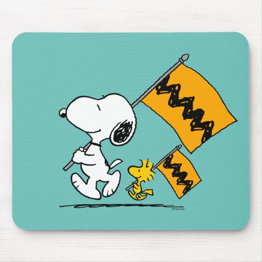 Peanuts | Snoopy & Woodstock Vlaggen Muismat (Voorkant)