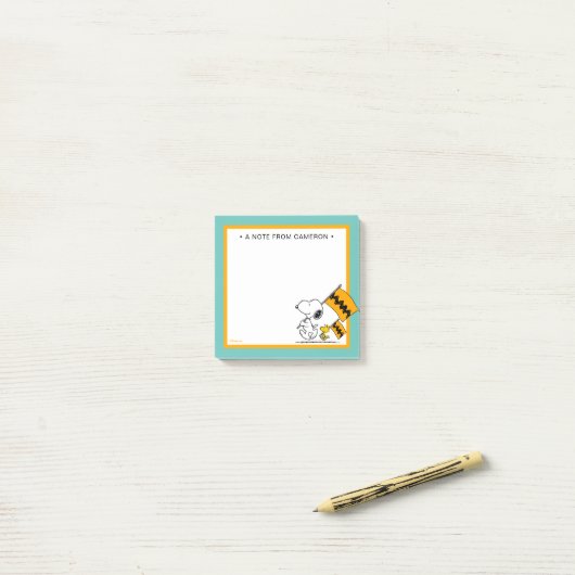 Peanuts | Snoopy & Woodstock Vlaggen Post-it® Notes (Op bureau)