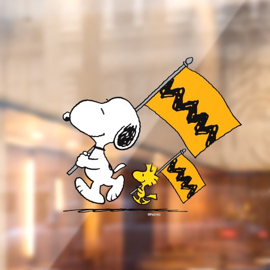 Peanuts | Snoopy & Woodstock Vlaggen Raamsticker (Vel 2)