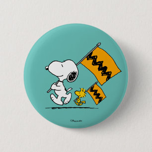 Peanuts Snoopy & Woodstock Vlaggen Ronde Button 5,7 Cm