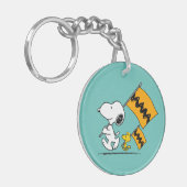 Peanuts | Snoopy & Woodstock Vlaggen Sleutelhanger (Voorkant Links)