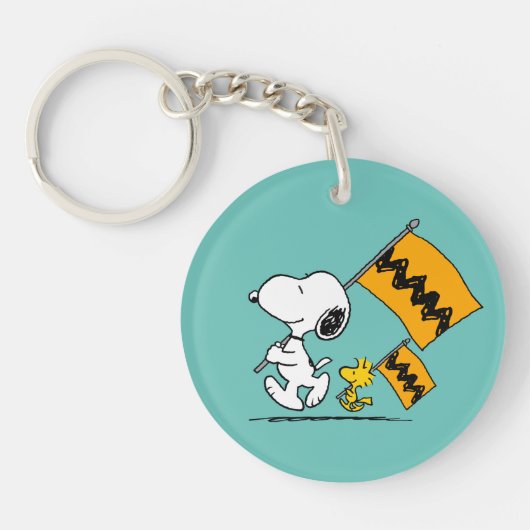 Peanuts | Snoopy & Woodstock Vlaggen Sleutelhanger (Voorkant)