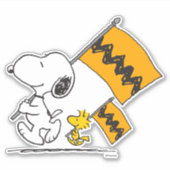 Peanuts | Snoopy & Woodstock Vlaggen Sticker (Voorkant)