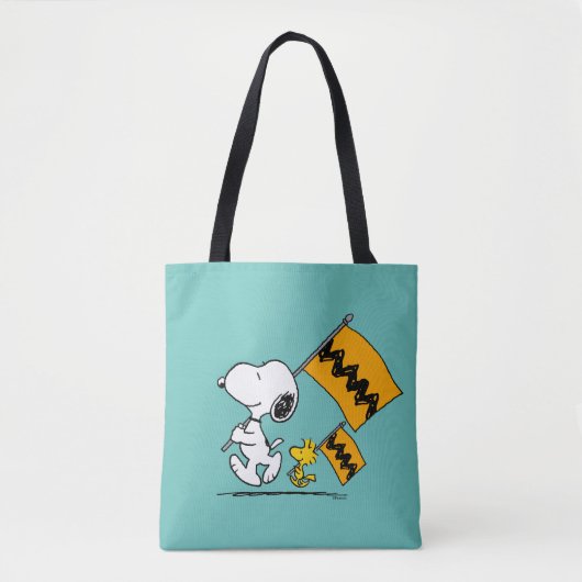 Peanuts | Snoopy & Woodstock Vlaggen Tote Bag (Voorkant)