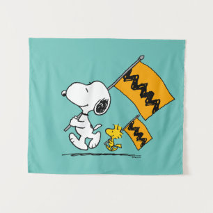 Peanuts   Snoopy & Woodstock Vlaggen Wandkleed