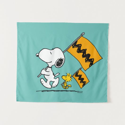 Peanuts | Snoopy & Woodstock Vlaggen Wandkleed (Voorkant (horizontaal))