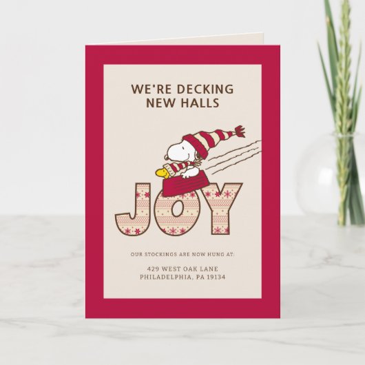 Peanuts | Snoopy & Woodstock Vrolijke sleerit Feestdagen Kaart (Voorkant)