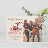 Peanuts | Snoopy & Woodstock Vrolijke sleerit Feestdagenkaart (Staand voorkant)