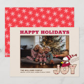 Peanuts | Snoopy & Woodstock Vrolijke sleerit Feestdagenkaart (Voorkant / Achterkant)