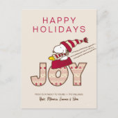 Peanuts | Snoopy & Woodstock Vrolijke sleerit Feestdagenkaart (Voorkant)