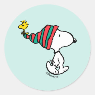 Peanuts Snoopy & Woodstock Warme Wensen Ronde Sticker