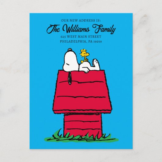 Peanuts | Snoopy & Woodstock | We zijn verhuisd Briefkaart (Voorkant)