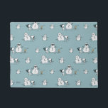 Peanuts | Snoopy & Woodstock Winter Break Patroon Deurmat<br><div class="desc">Bekijk dit leuke Peanuts Christmas-ontwerp.</div>