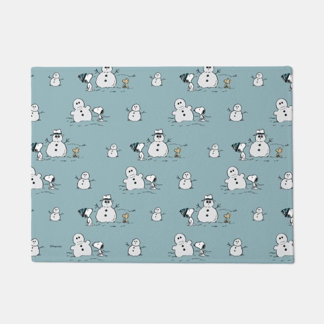 Peanuts | Snoopy & Woodstock Winter Break Patroon Deurmat (Voorkant)