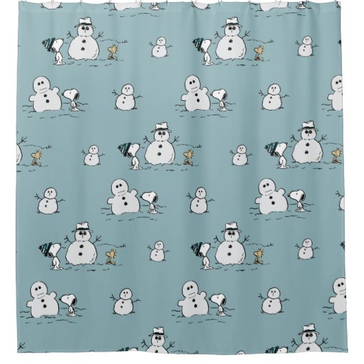 Peanuts | Snoopy & Woodstock Winter Break Patroon Douchegordijn (Voorkant)