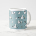 Peanuts | Snoopy & Woodstock Winter Break Patroon Grote Koffiekop<br><div class="desc">Bekijk dit leuke Peanuts Christmas-ontwerp.</div>