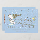 Peanuts | Snoopy & Woodstock Winterschaatsen Feestdagenkaart (Voorkant / Achterkant)