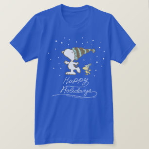 Peanuts Snoopy & Woodstock Winterschaatsen T-shirt