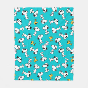 Peanuts Snoopy & Woodstock Zonnebril Patroon Fleece Deken