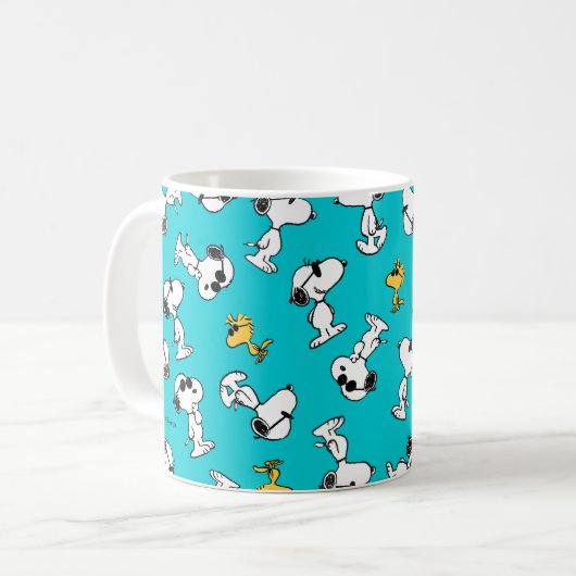 Peanuts | Snoopy & Woodstock Zonnebril Patroon Koffiemok (Voorkant links)