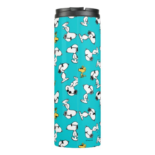 Peanuts | Snoopy & Woodstock Zonnebril Patroon Thermosbeker (Achterkant)