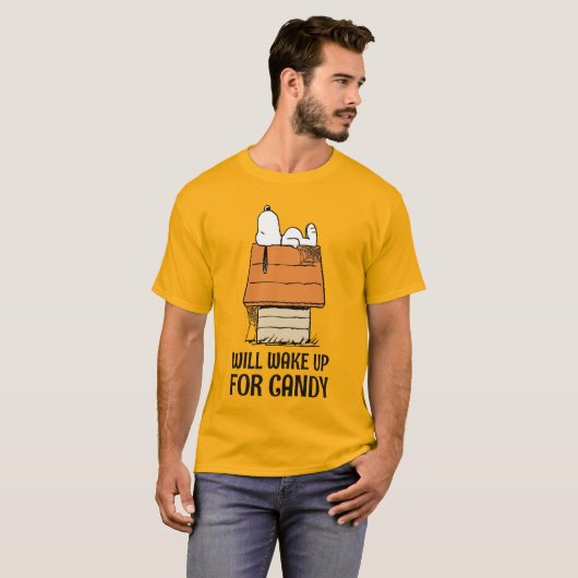 Peanuts | Snoopy wordt wakker voor Snoep T-shirt (Voorkant volledig)