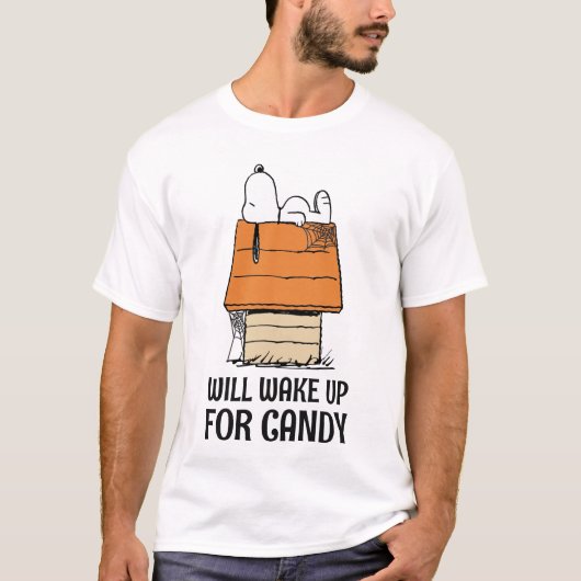 Peanuts | Snoopy wordt wakker voor Snoep T-shirt (Voorkant)