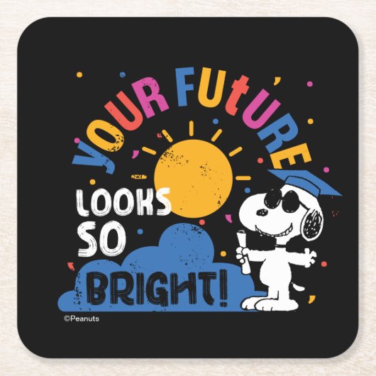 Peanuts Snoopy Your Future Looks So Bright Kartonnen Onderzetters (Voorkant)