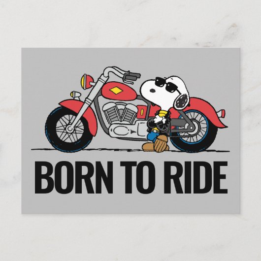 Peanuts | Snoopy & Zijn Motorfiets Briefkaart (Voorkant)